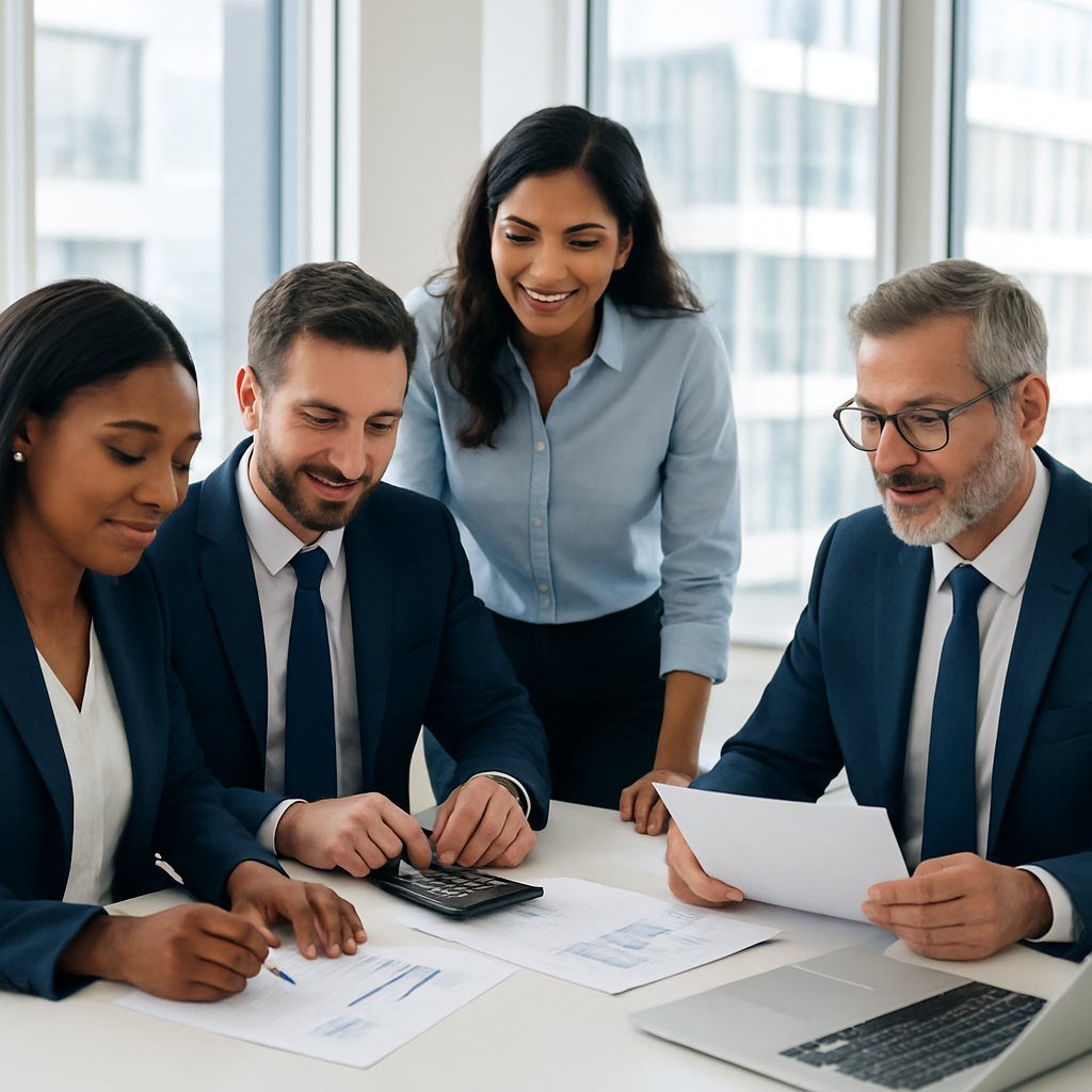The Ananya Tax Co. team collaborating in a modern office